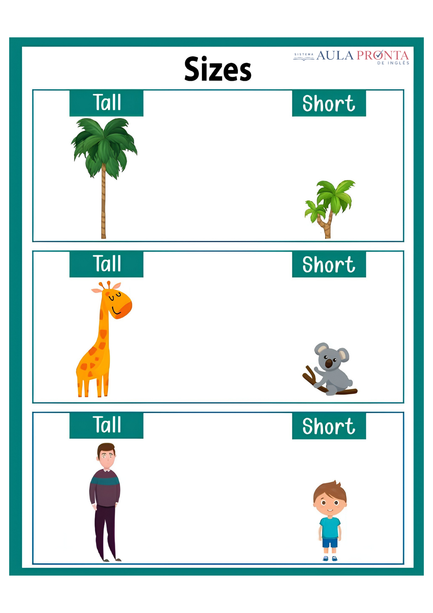 Atividade Sizes Tall Short