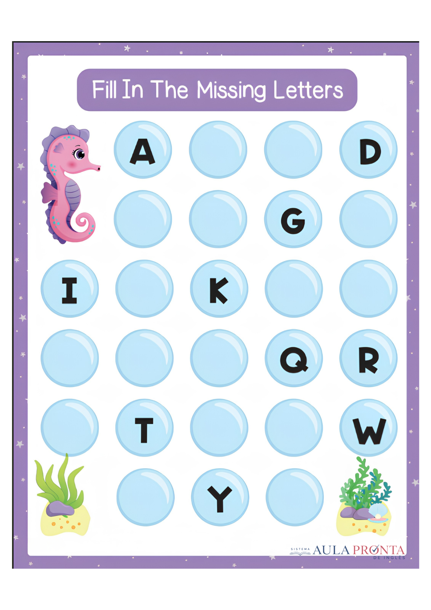 Atividade Missing Letters Bolhas