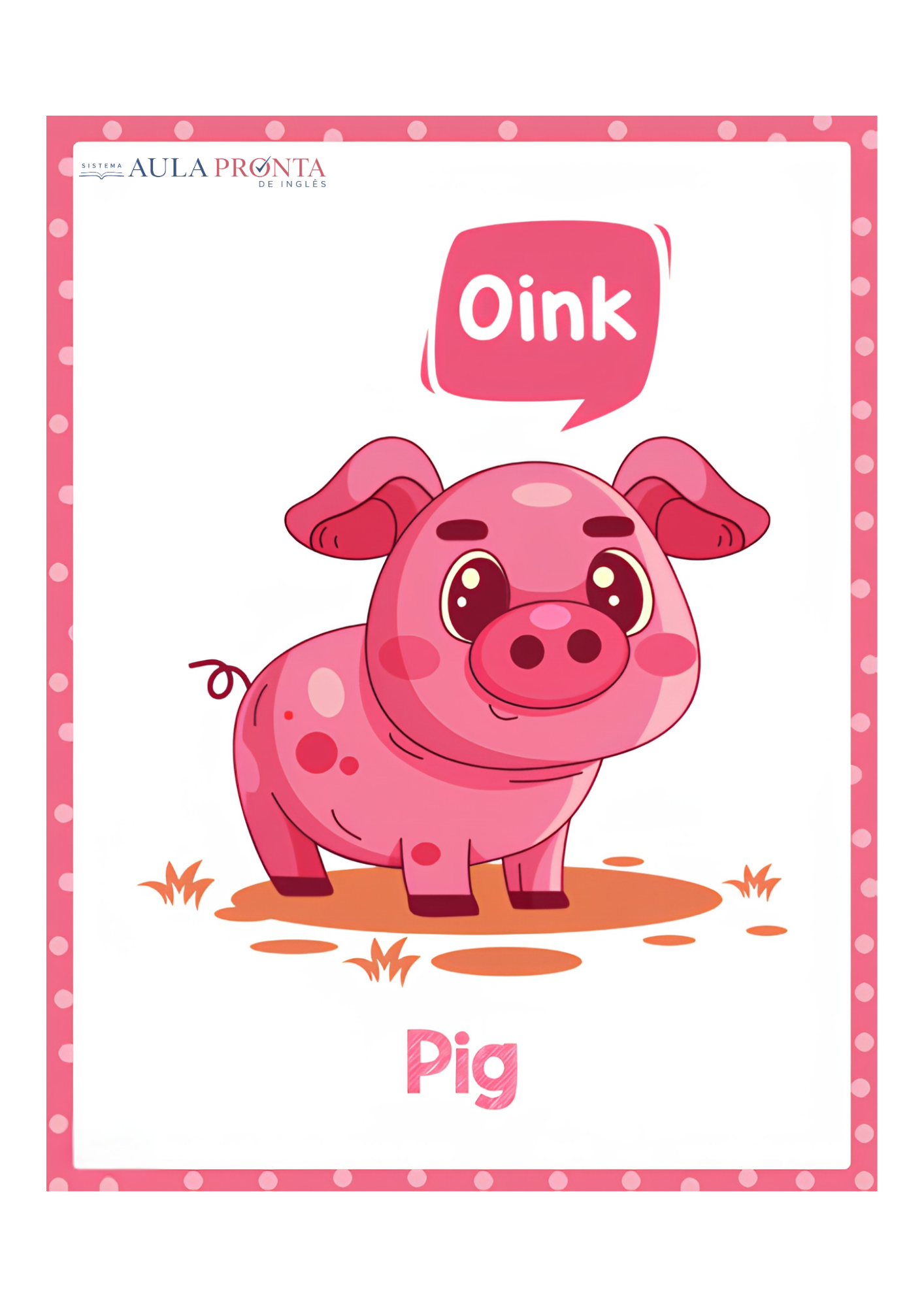 Flashcard Pig Oink