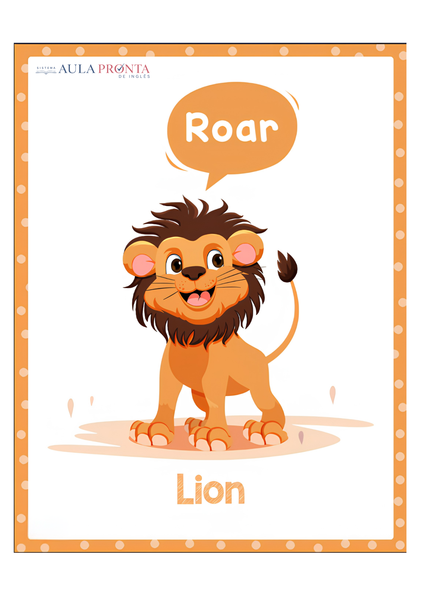 Flashcard Lion Roar